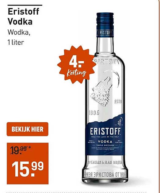 Eristoff Vodka Wodka, 1 liter