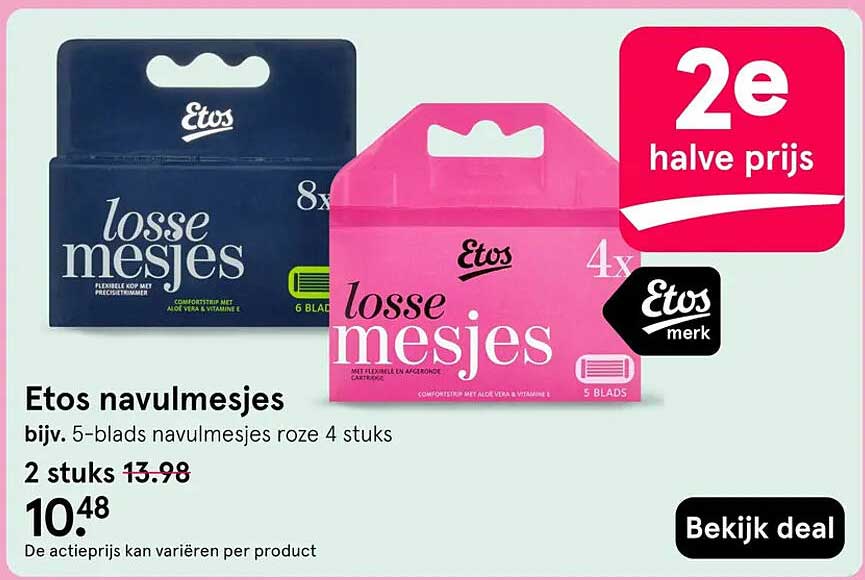 Etos navulmesjes 2e halve prijs
