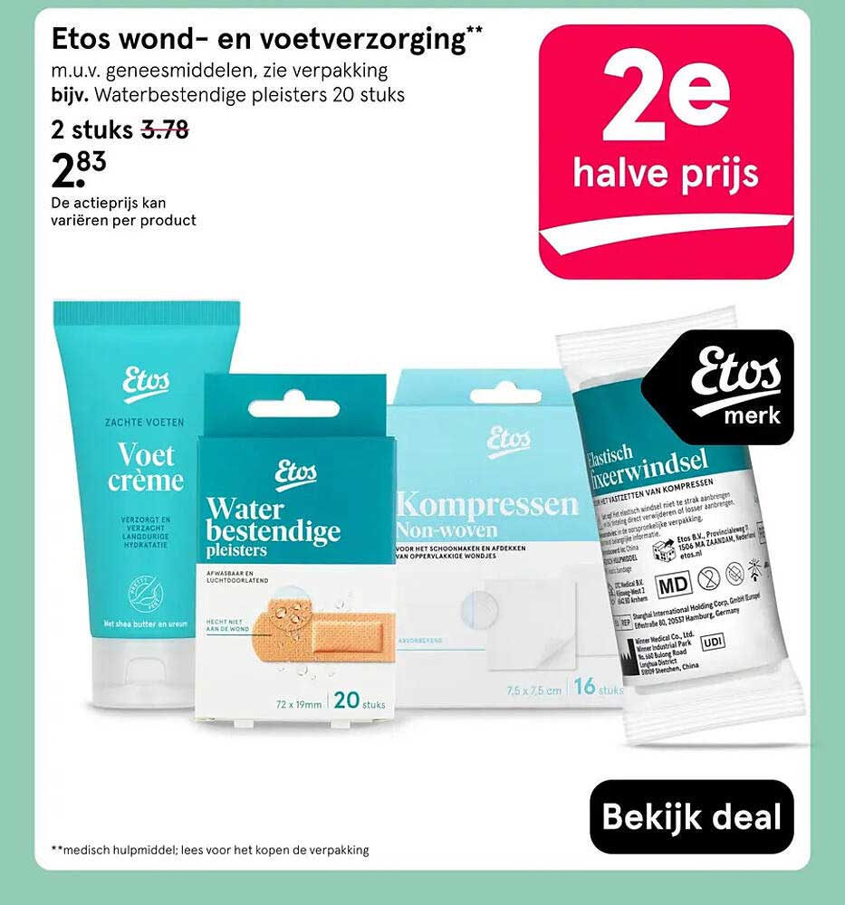 Etos wond- en voetverzorging 2e halve prijs