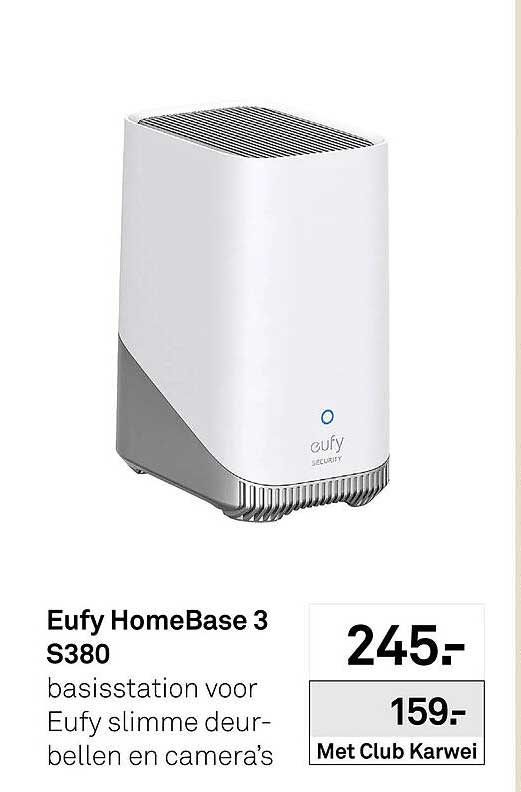Eufy HomeBase 3 S380 basisstation voor Eufy slimme deurbellen en camera’s