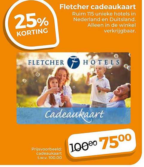 Fletcher cadeaukaart 25% KORTING