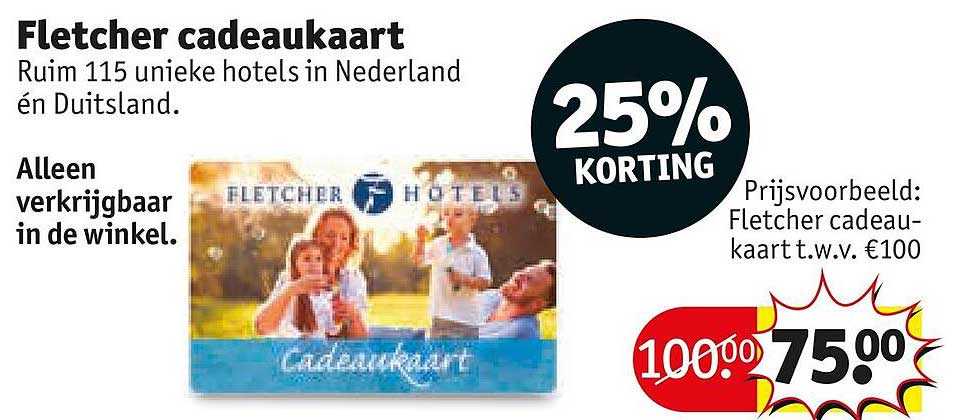 Fletcher cadeaukaart 25% korting
