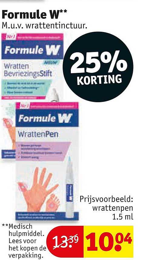 Formule W** 25% KORTING