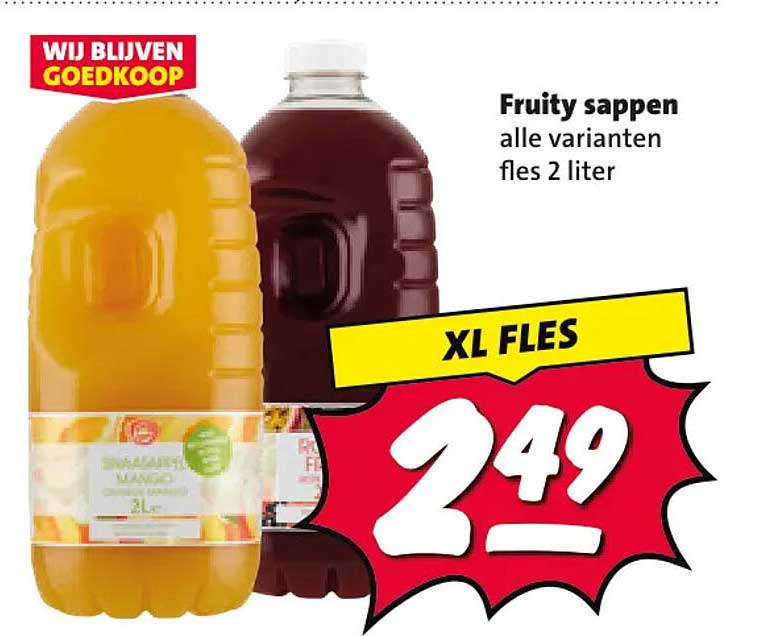 Fruity sappen alle varianten fles 2 liter XL FLES