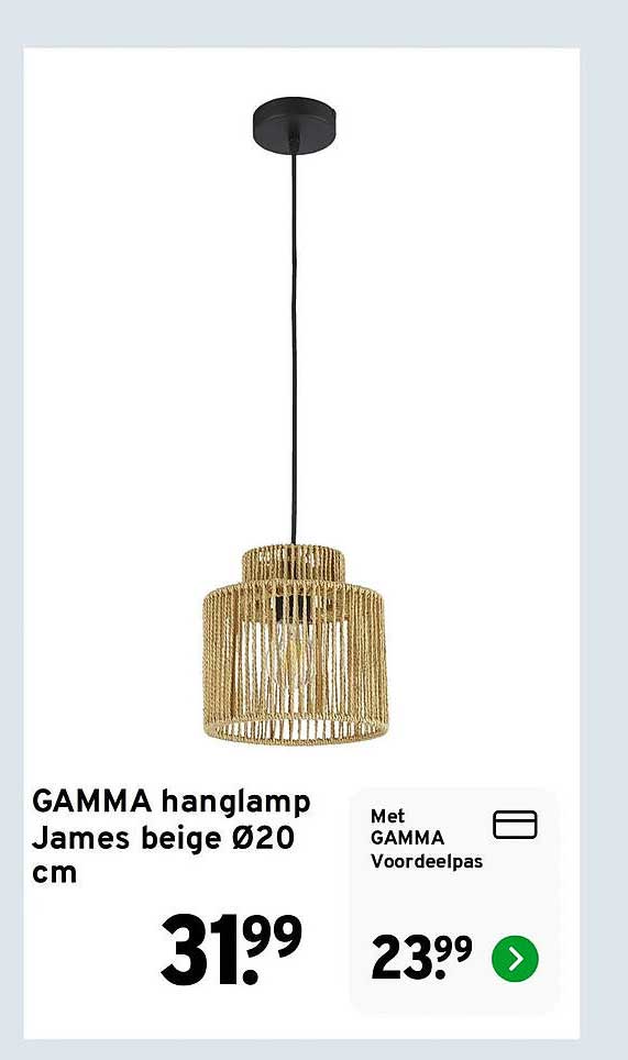 GAMMA hanglamp James beige Ø20 cm