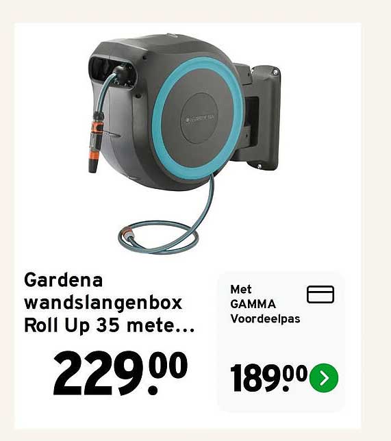 Gardena wandslangenbox Roll Up 35 mete...