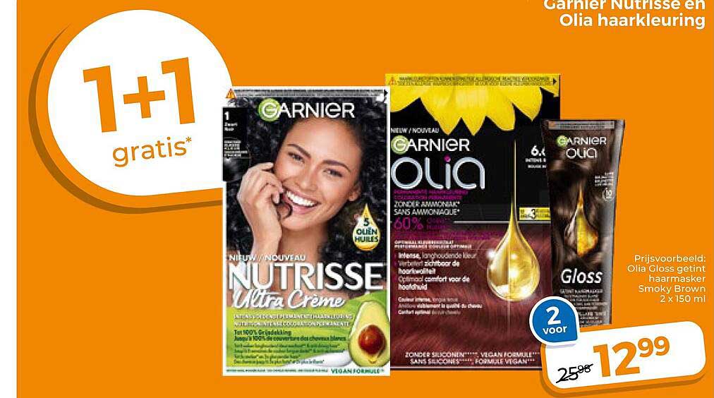 Garnier Nutrisse en Olia haarkleuring 1+1 gratis