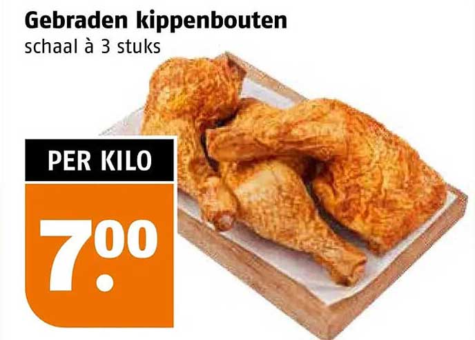 Gebraden kippenbouten schaal à 3 stuks