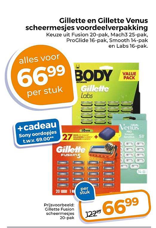 Gillette en Gillette Venus scheermesjes voordeelverpakking