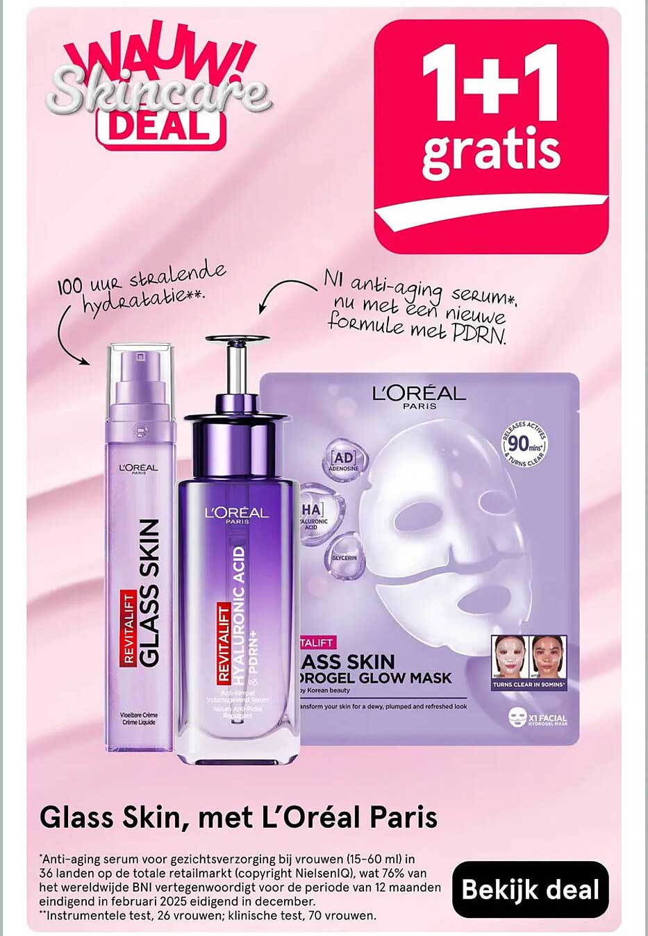 Glass Skin, met L’Oréal Paris 1+1 gratis