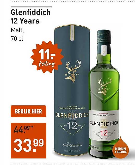 Glenfiddich 12 Years Malt, 70 cl