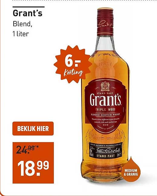 Grant's Blend, 1 liter 6= korting
