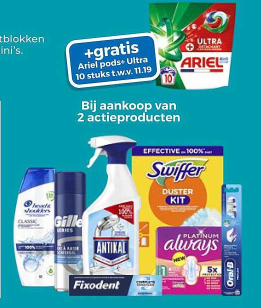 +gratis Ariel pods+ Ultra 10 stuks t.w.v. 11.19