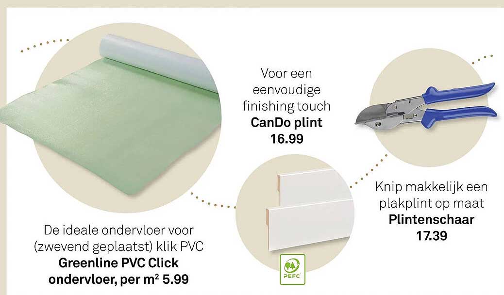 Greenline PVC Click ondervloer, per m² 5.99