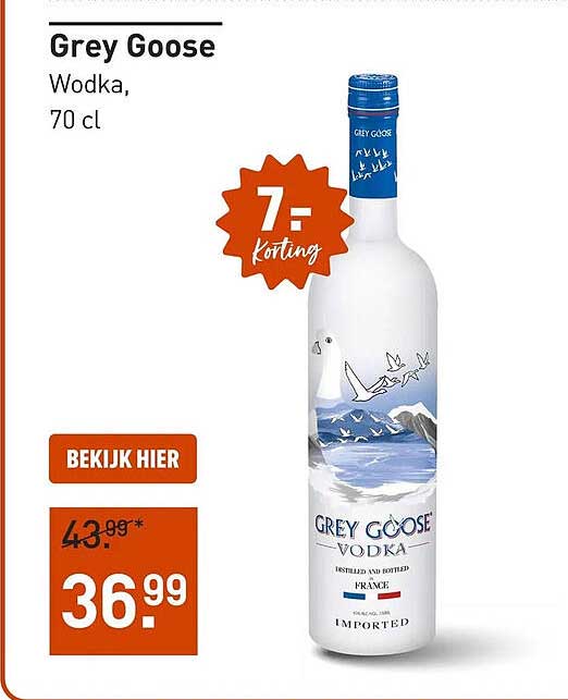 Grey Goose Wodka, 70 cl 7.- korting