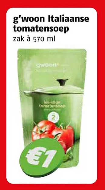 g'woon Italiaanse tomatensoep zak à 570 ml