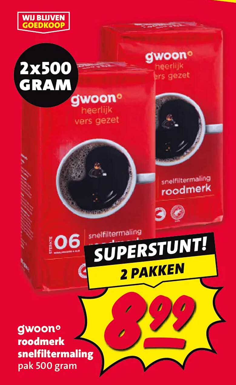 g'woon roodmerk snelfiltermaling pak 500 gram 2 pakken