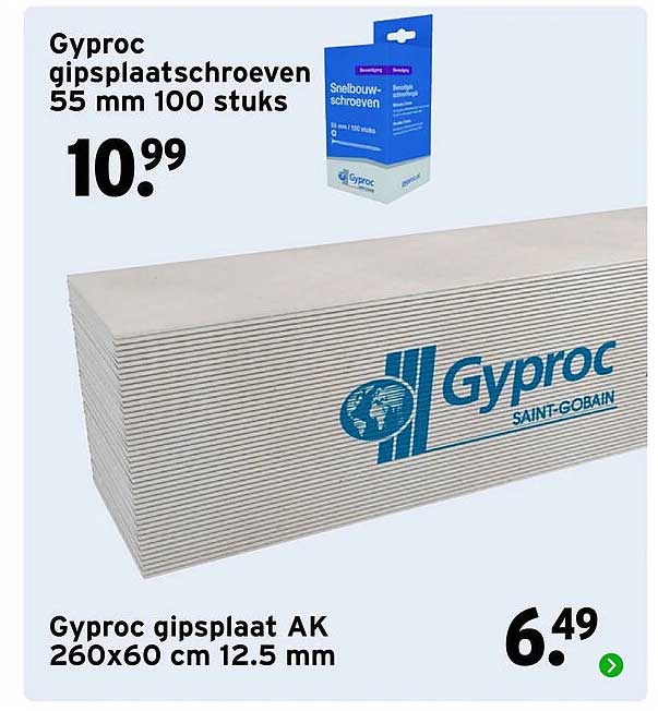 Gyproc gipsplaatschroeven 55 mm 100 stuks