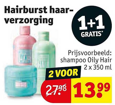 Hairburst haar-verzorging 1+1 GRATIS*