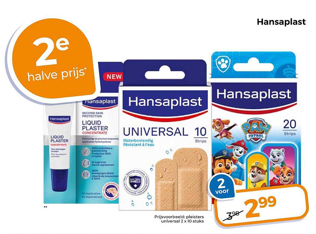 Hansaplast 2e halve prijs
