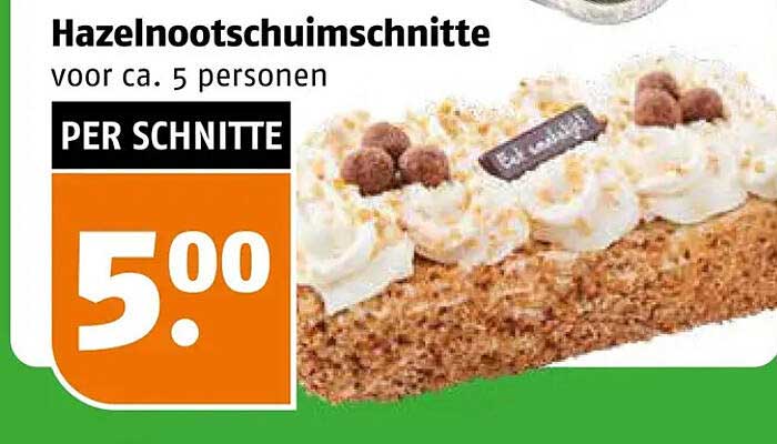 Hazelnootschuimschitte voor ca. 5 personen PER SCHNITTE