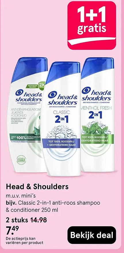 Head & Shoulders 1+1 gratis