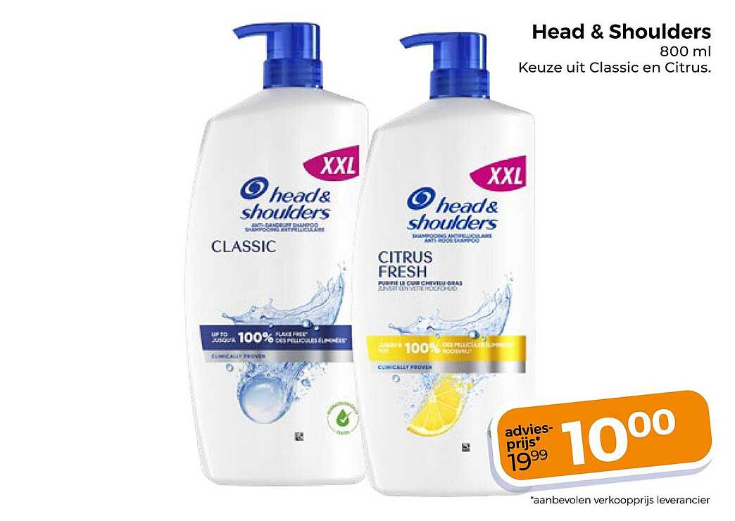 Head & Shoulders 800 ml Keuze uit Classic en Citrus.