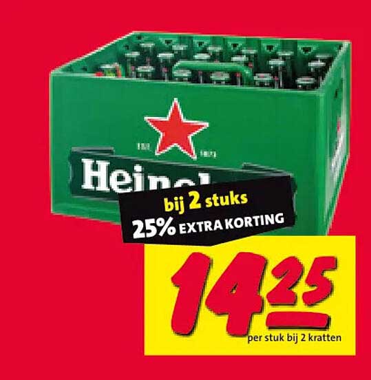 Heineken bij 2 stuks 25% EXTRA KORTING