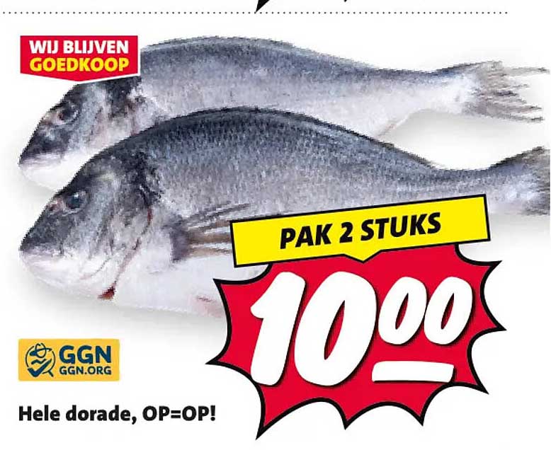 Hele dorade, OP=OP! PAK 2 STUKS