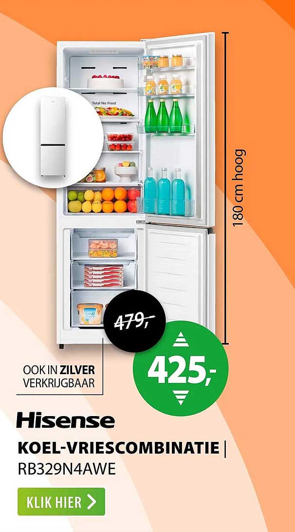 Hisense KOEL-VRIESCOMBINATIE | RB329N4AWE