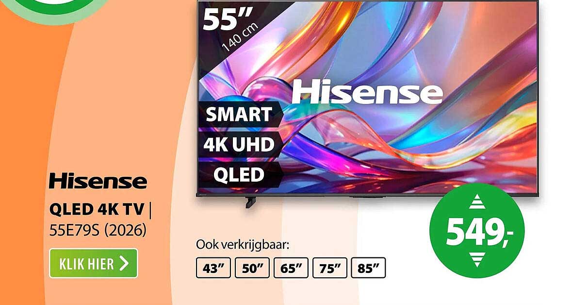 Hisense QLED 4K TV 55E79S (2026)