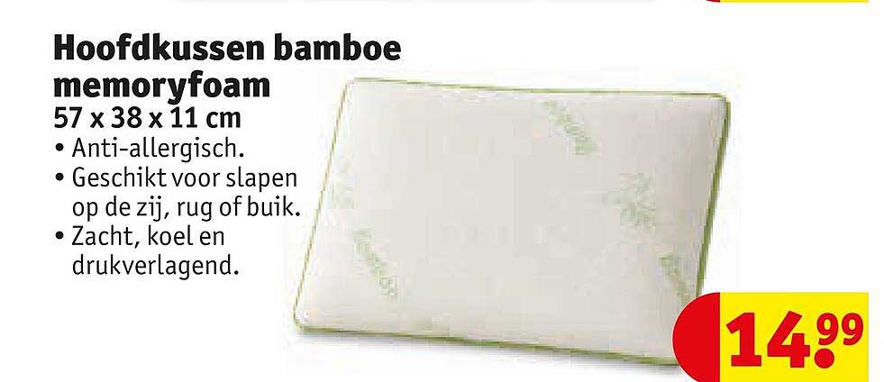 Hoofdkussen bamboe memoryfoam