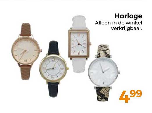 Horloge Alleen in de winkel verkrijgbaar.