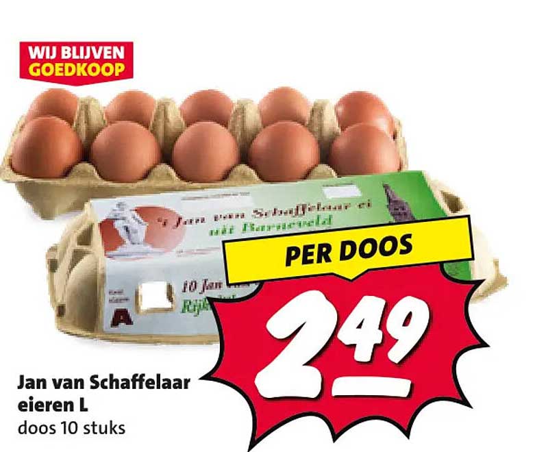 Jan van Schaffelaar eieren L doos 10 stuks PER DOOS