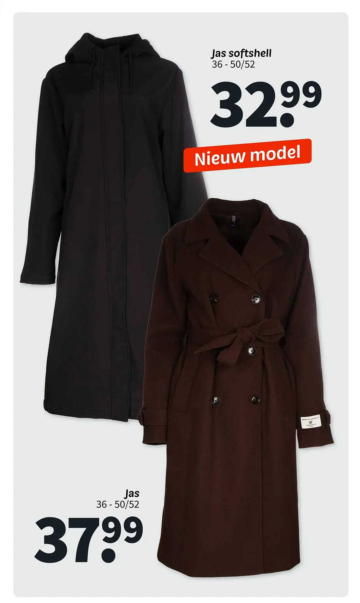 Jas softshell 36 - 50/52 Nieuw model