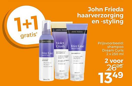 John Frieda haarverzorging en -styling 1+1 gratis