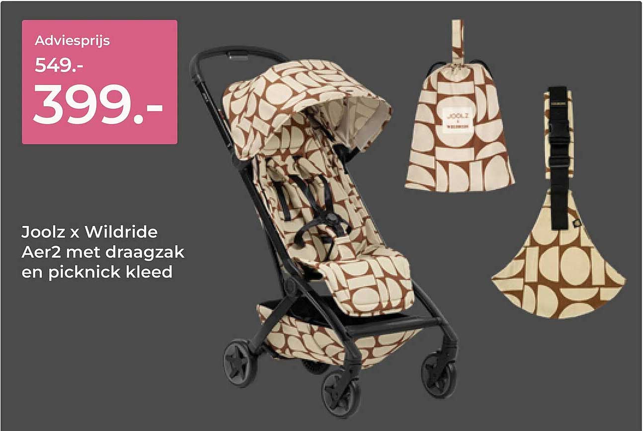 Joolz x Wildride Aer2 met draagzak en picknick kleed