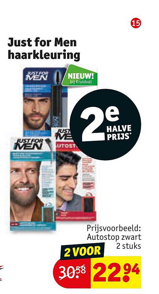 Just for Men haarkleuring 2e halve prijs