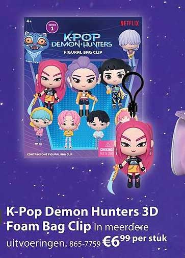 K-Pop Demon Hunters 3D Foam Bag Clip in meerdere uitvoeringen. 865-7759