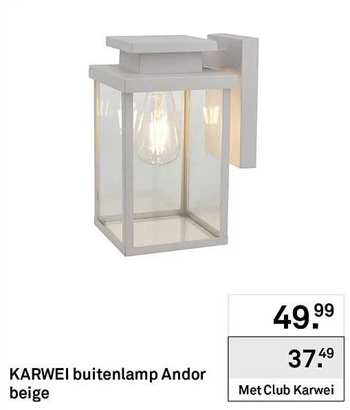 KARWEI buitenlamp Andor beige