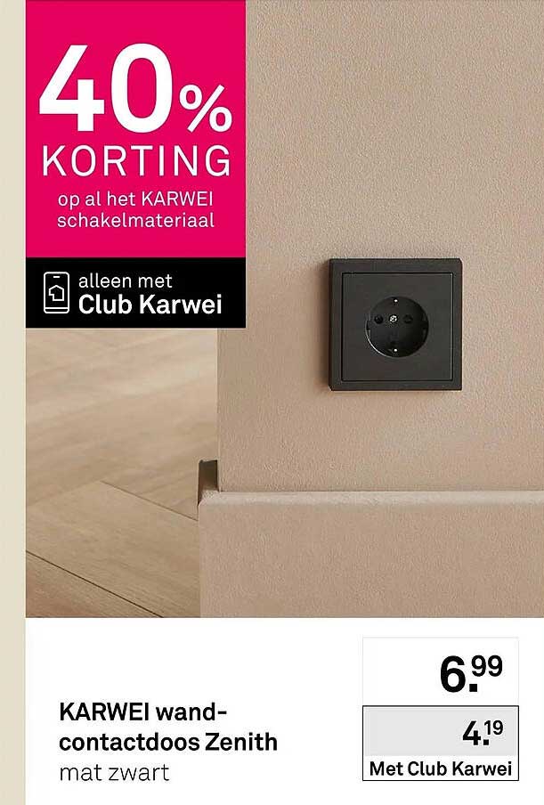 KARWEI wand-contactdoos Zenith mat zwart