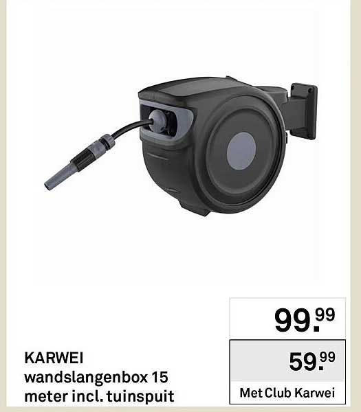 KARWEI wandslangenbox 15 meter incl. tuinspuit