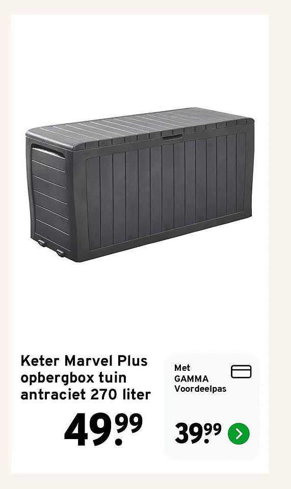 Keter Marvel Plus opbergbox tuin antraciet 270 liter