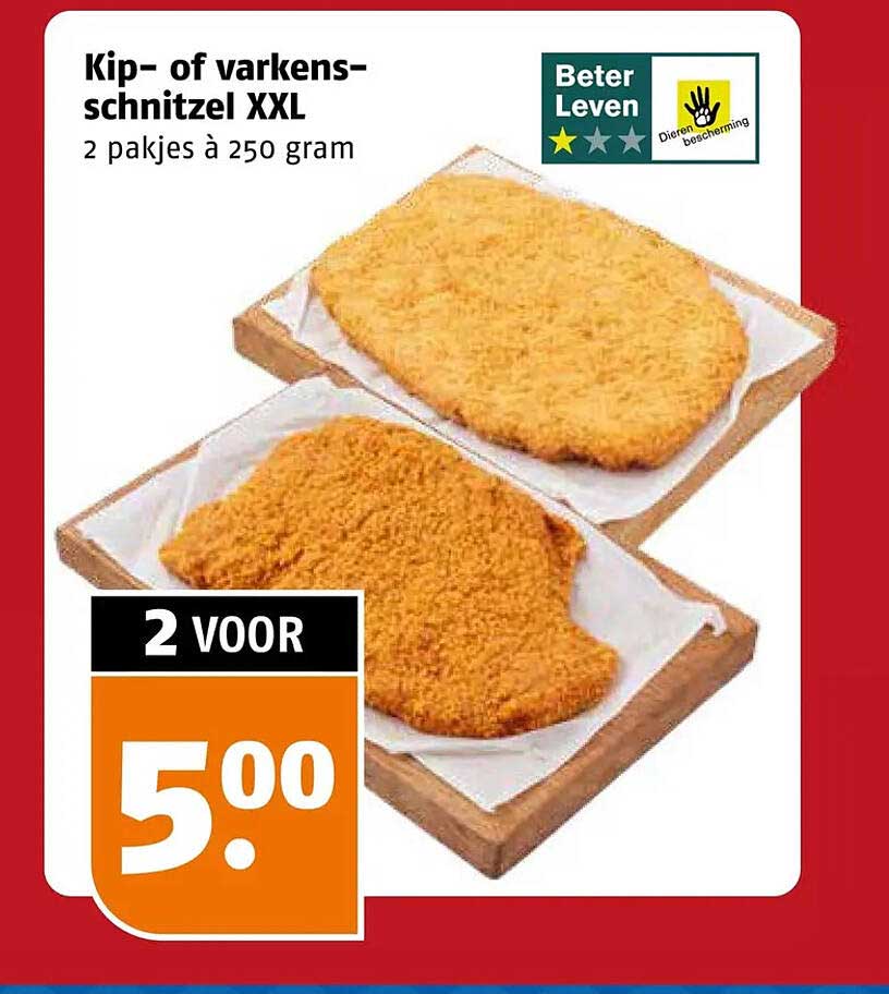 Kip- of varkens-schnitzel XXL