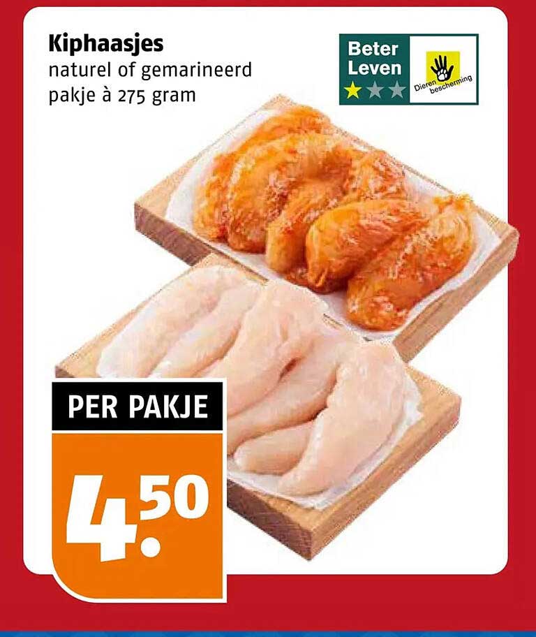 Kiphaasjes natuur of gemarineerd pakje à 275 gram