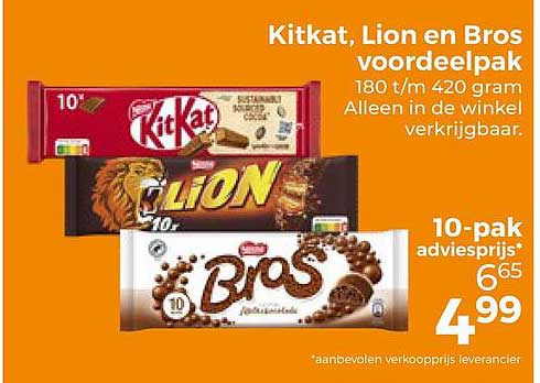 Kitkat, Lion en Bros voordeelpak