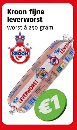 Kroon fijne leverworst worst à 250 gram