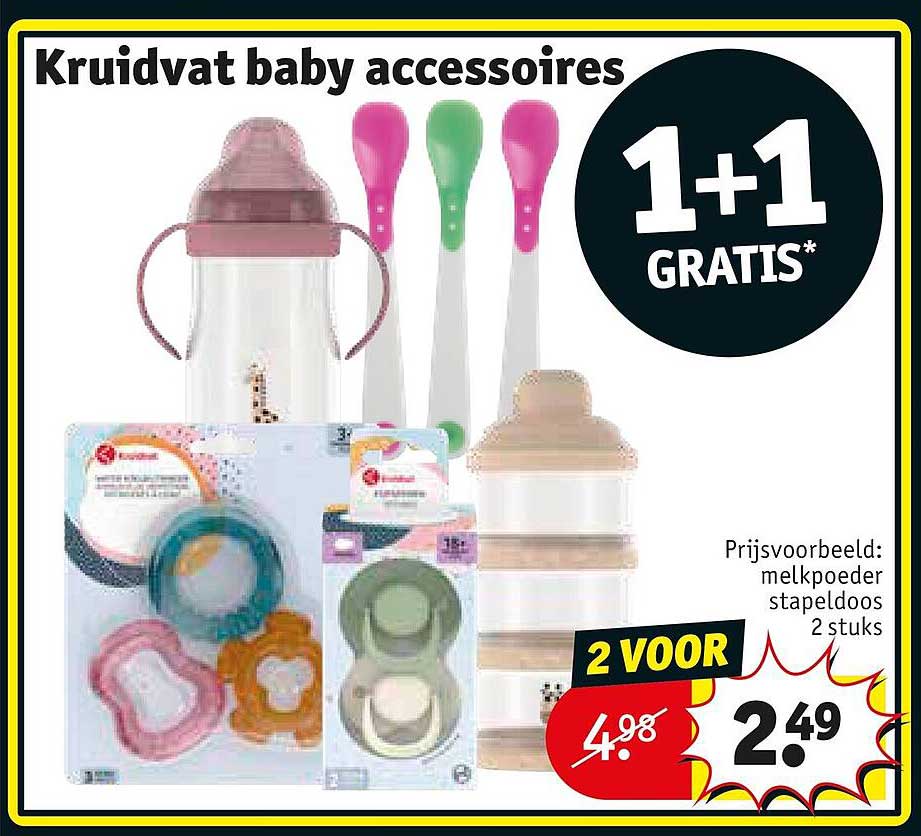 Kruidvat baby accessoires 1+1 GRATIS*