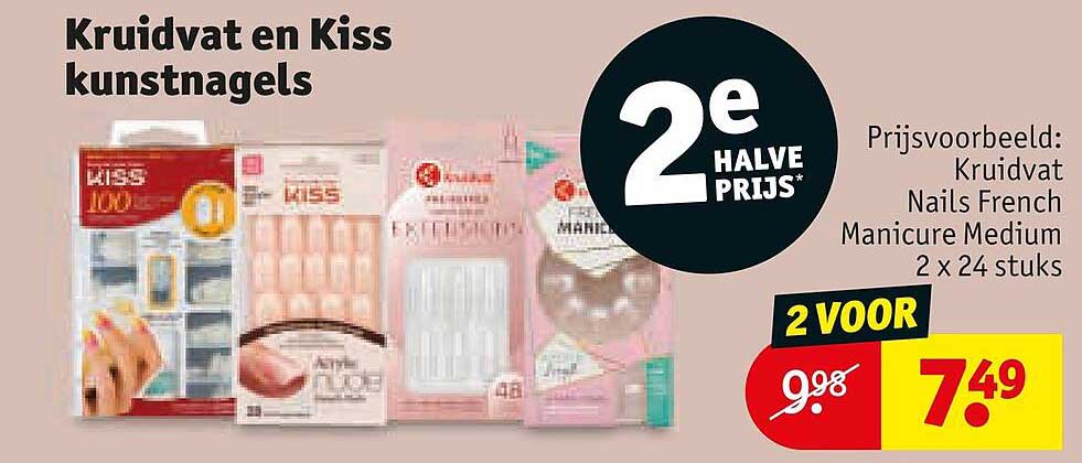 Kruidvat en Kiss kunstnagels 2e halve prijs