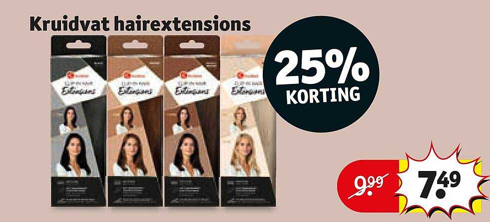 Kruidvat hairextensions 25% KORTING